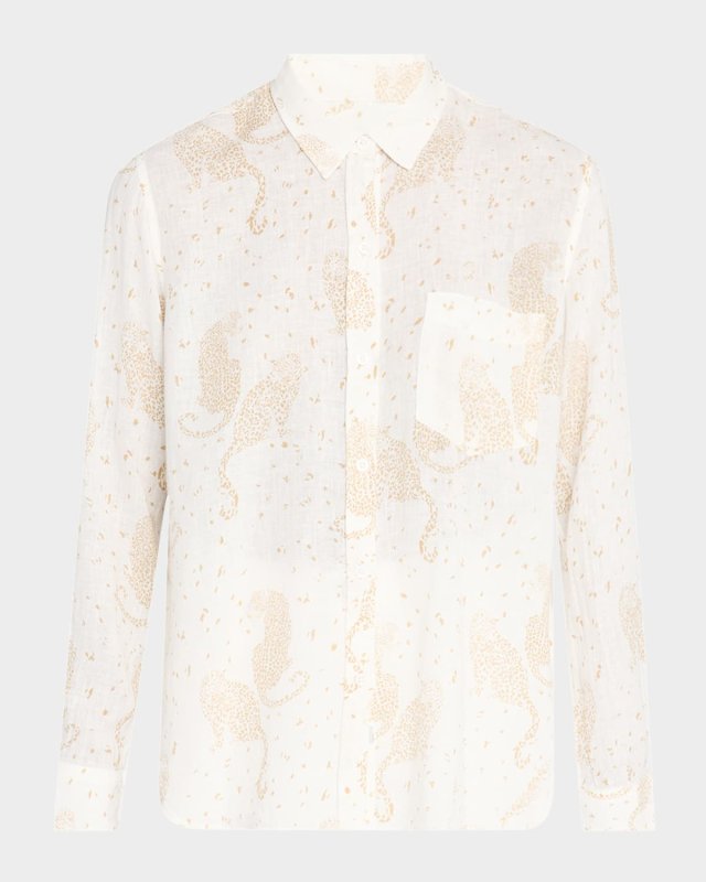 Charli Linen Button-Front Shirt